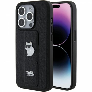 Karl Lagerfeld KLHCP15XGSACHPK iPhone 15 Pro Max 6.7" czarny|black hardcase Gripstand Saffiano Choupette Pins
