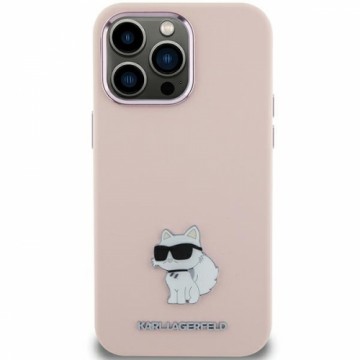 Karl Lagerfeld KLHCP15SSMHCNPP iPhone 15 6.1" różowy|pink Silicone Choupette Metal Pin