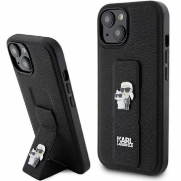 Karl Lagerfeld KLHCP15MGSAKCPK iPhone 15 Plus 6.7" czarny|black hardcase Gripstand Saffiano Karl&Choupette Pins