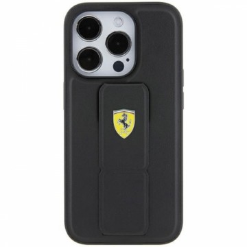 Ferrari FEHCP15SGSPSIK iPhone 15 6.1" czarny|black hardcase Grip Stand Metal Logo