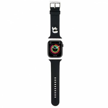Karl Lagerfeld Pasek KLAWMSLKNK Apple Watch 38|40|41mm czarny|black strap 3D Rubber Karl Head