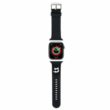 Karl Lagerfeld Pasek KLAWMSLCNK Apple Watch 38|40|41mm czarny|black strap 3D Rubber Choupette Heads