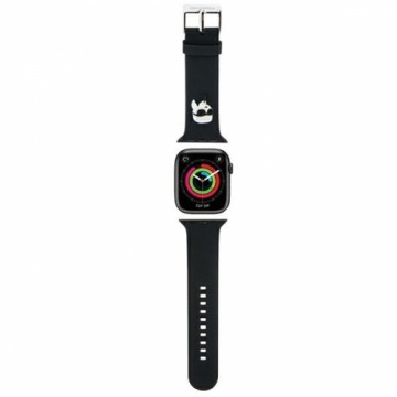 Karl Lagerfeld Pasek KLAWLSLKNK Apple Watch 42|44|45|49mm czarny|black strap 3D Rubber Karl Head
