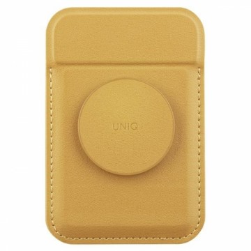 UNIQ Flixa magnetyczny portfel na karty z podpórką żółty|canary yellow MagSafe