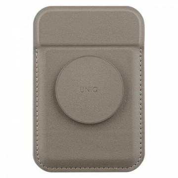 UNIQ Flixa magnetyczny portfel na karty z podpórką szary|flint grey MagSafe