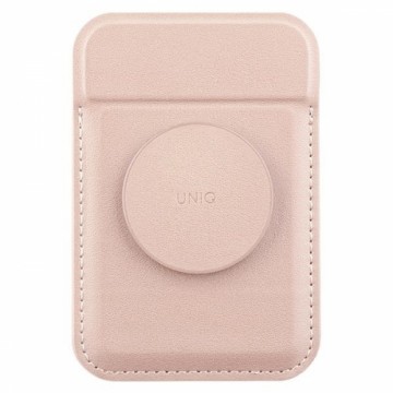 UNIQ Flixa magnetyczny portfel na karty z podpórką różowy|blush pink MagSafe