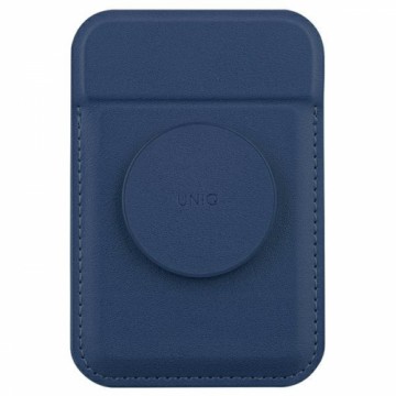 UNIQ Flixa magnetyczny portfel na karty z podpórką granatowy|navy blue