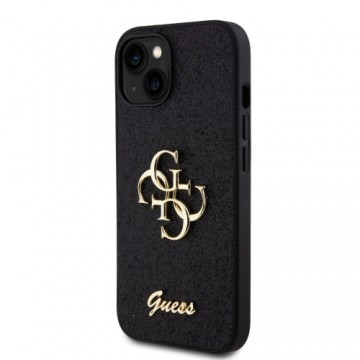 Guess PU Fixed Glitter 4G Metal Logo Case for iPhone 13 Black