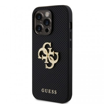 Guess PU Perforated 4G Glitter Metal Logo Case for iPhone 15 Pro Max Black