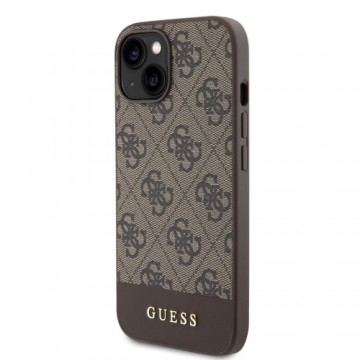 Guess PU 4G Stripe MagSafe Case for iPhone 15 Brown