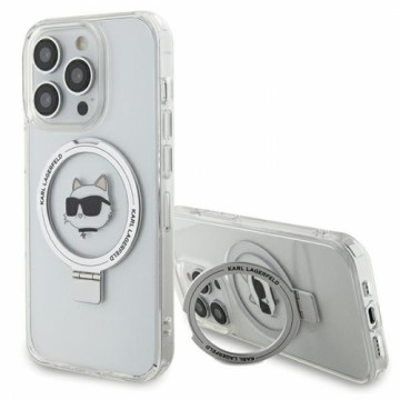 Original Pouch KARL LAGERFELD Ring Stand Choupette Head MagSafe KLHMP15XHMRSCHH for Iphone 15 Pro Max White