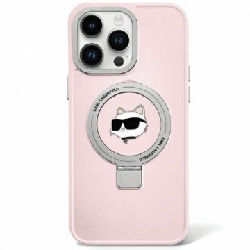 Original Pouch KARL LAGERFELD Ring Stand Choupette Head MagSafe KLHMP15SHMRSCHP for Iphone 15 Pink