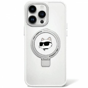 Original Pouch KARL LAGERFELD Ring Stand Choupette Head MagSafe KLHMP15LHMRSCHH for Iphone 15 Pro White
