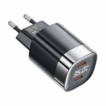 Зарядное устройство Toocki 2x USB-C, GaN 35 Вт (черный)