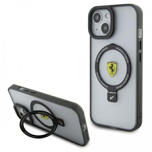Ferrari FEHMP15SUSCAH iPhone 15 6.1" transparent hardcase Ring Stand 2023 Collection MagSafe image 1