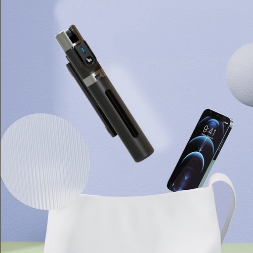 OEM Selfie Stick - with detachable bluetooth remote control, tripod and 2 LED lights - P96D-2 BLACK image 3