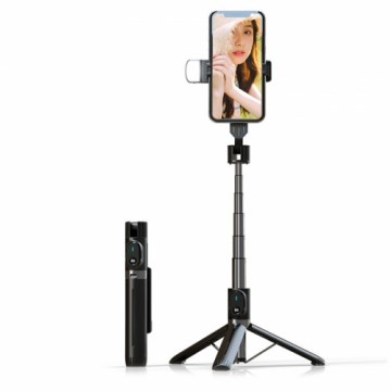 OEM Selfie Stick - with detachable bluetooth remote control, tripod and LED light - P90D BLACK