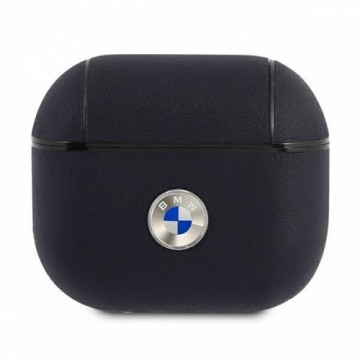 BMW BMA3SSLNA AirPods 3 cover granatowy|navy Geniune Leather Silver Logo