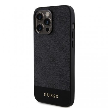 Guess PU 4G Stripe MagSafe Case for iPhone 15 Pro Black