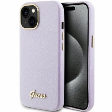Guess GUHCP15SPGMCSL iPhone 15 6.1" liliowy|lilac hardcase Glitter Glossy Script