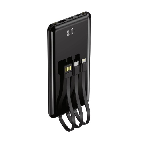 Setty power bank 10000 mAh with cables PB-WK-101 black image 1