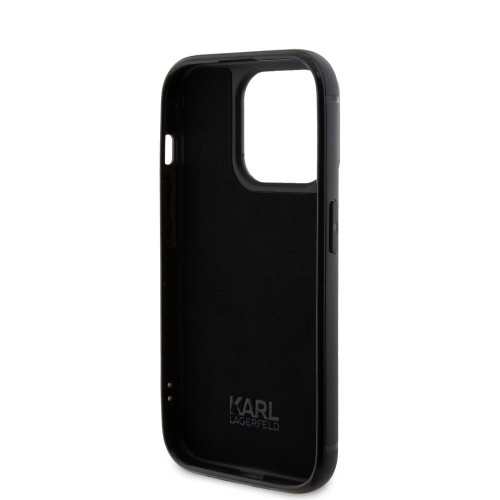 Karl Lagerfeld Rhinestone Plate Metal Logo Case for iPhone 15 Pro Black image 5