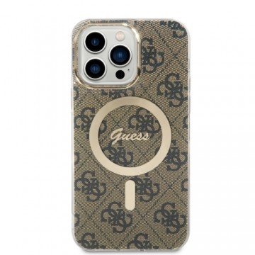 Guess IML 4G MagSafe Case for iPhone 15 Pro Max Brown