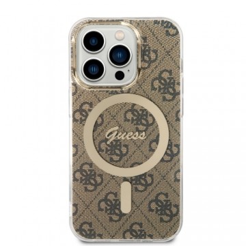 Guess IML 4G MagSafe Case for iPhone 15 Pro Brown
