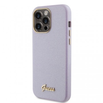 Guess PU Glitter Full Wrapped Case for iPhone 15 Pro Max Lilac