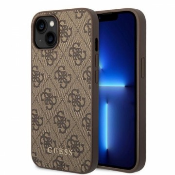 Guess GUHCP15MG4GFBR iPhone 15 Plus 6.7" brązowy|brown hard case 4G Metal Gold Logo