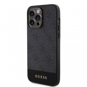 Guess PU 4G Stripe MagSafe Case for iPhone 15 Pro Max Black