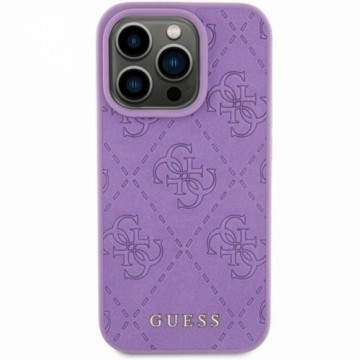 Guess GUHCP15SP4EPMU iPhone 15 6.1" fioletowy|light purple hardcase Leather 4G Stamped