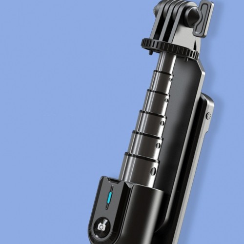 OEM Selfie Stick - with detachable bluetooth remote control, tripod and LED light - P100D BLACK image 3