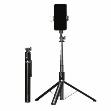 OEM Selfie Stick - with detachable bluetooth remote control, tripod and LED light - P100D BLACK