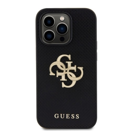 Guess PU Perforated 4G Glitter Metal Logo Case for iPhone 14 Pro Max Black image 2