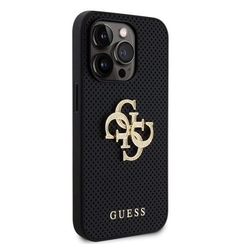 Guess PU Perforated 4G Glitter Metal Logo Case for iPhone 14 Pro Max Black image 3