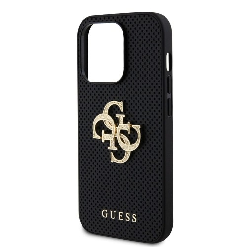 Guess PU Perforated 4G Glitter Metal Logo Case for iPhone 14 Pro Max Black image 4