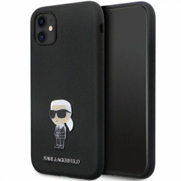 Karl Lagerfeld KLHCN61SMHKNPK iPhone 11 | Xr 6.1" czarny|black Silicone Ikonik Metal Pin