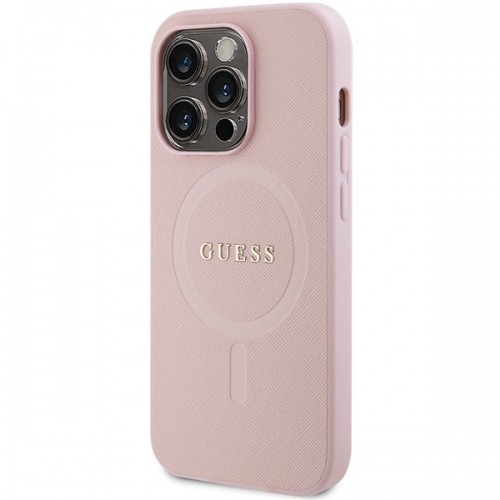 Guess GUHMP14LPSAHMCP iPhone 14 Pro 6,1" różowy|pink hardcase Saffiano MagSafe image 2