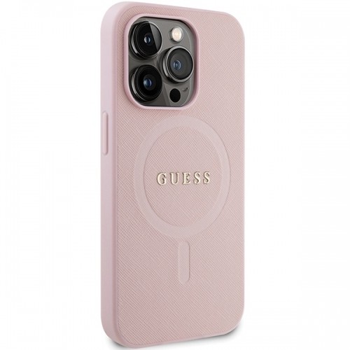 Guess GUHMP14LPSAHMCP iPhone 14 Pro 6,1" różowy|pink hardcase Saffiano MagSafe image 4