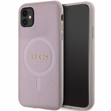 Guess GUHMN61PSAHMCP iPhone 11 | Xr 6.1" różowy|pink hardcase Saffiano MagSafe