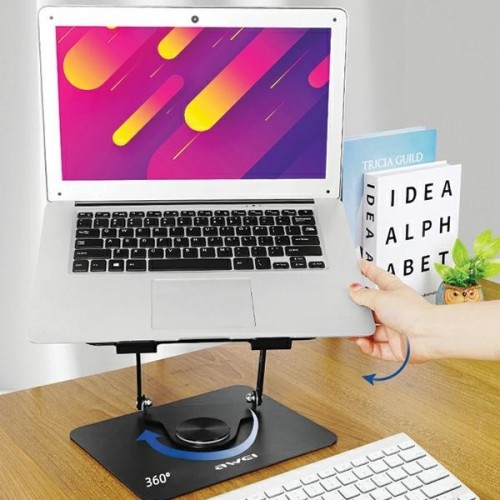 AWEI uchwyt biurkowy X46 rotacyjny na laptopa do 16" czarny|black image 4