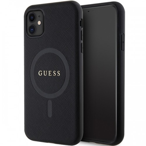 Guess GUHMN61PSAHMCK iPhone 11 | Xr 6.1" czarny|black hardcase Saffiano MagSafe image 1