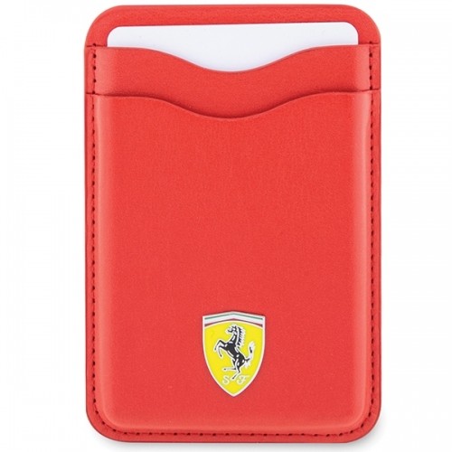 Ferrari Wallet Card Slot FEWCMRSIR czerwony|red MagSafe Leather 2023 Collection image 2