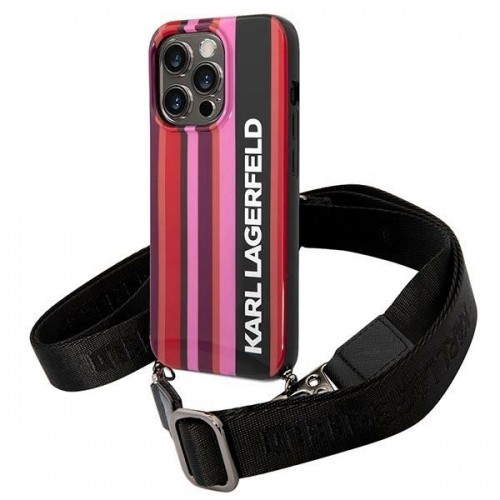 Karl Lagerfeld KLHCP14LSTSTP iPhone 14 Pro 6,1" hardcase różowy|pink Color Stripes Strap image 1