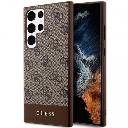 Guess GUHCS23LG4GLBR S23 Ultra S918 brązowy|brown hardcase 4G Stripe Collection image 1