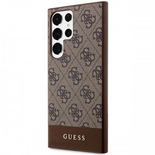 Guess GUHCS23LG4GLBR S23 Ultra S918 brązowy|brown hardcase 4G Stripe Collection image 2