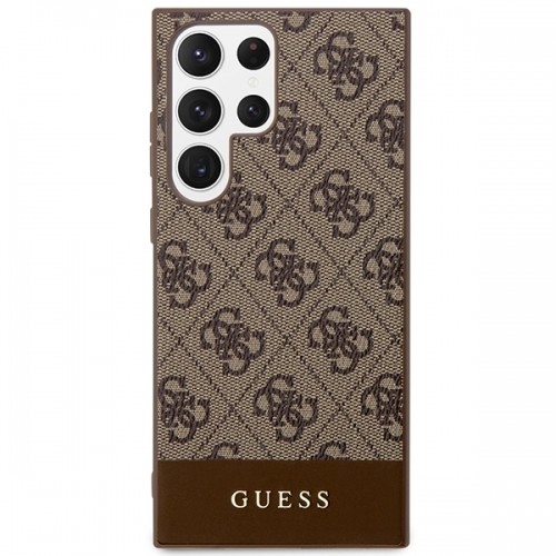 Guess GUHCS23LG4GLBR S23 Ultra S918 brązowy|brown hardcase 4G Stripe Collection image 3