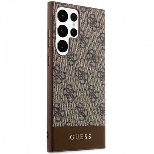 Guess GUHCS23LG4GLBR S23 Ultra S918 brązowy|brown hardcase 4G Stripe Collection image 4