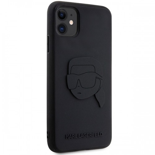 Karl Lagerfeld KLHCN613DRKNK iPhone 11 | Xr 6.1" czarny|black hardcase Rubber Karl Head 3D image 4